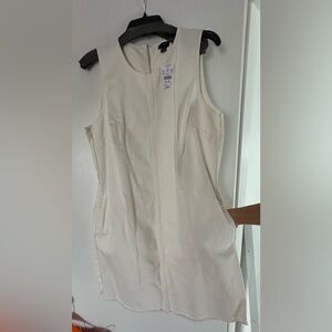 NWT J. Crew Cream White Denim Sleeveless Dress with Pockets